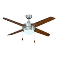 52 Inch Europa IV AC Brushed Nickel Indoor Ceiling Fan 4 Walnut Blade Reversible