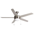 52 Inch Mirage IV AC Brushed Nickel Indoor Ceiling Fan 5-Blade Reversible