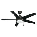 52 Inch Mirage IV AC Matte Black Indoor Ceiling Fan 5-Blade Reversible