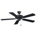 52 Inch Royal Star AC Matte Black Indoor Ceiling Fan 5-Blade Reversible