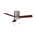 52 Inch Sabio AC Brushed Nickel Indoor Ceiling Fan 3 Walnut Blade Reversible