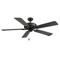 52 Inch Velbreeze AC Matte Black Outdoor Ceiling Fan 5-Blade