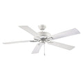 52 Inch Velbreeze AC Matte White Outdoor Ceiling Fan 5-Blade