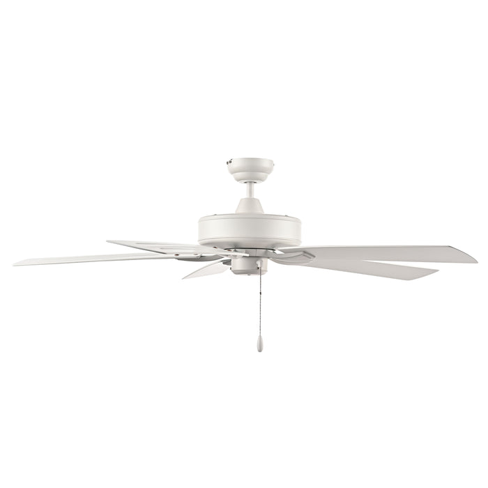 52 Inch Velbreeze AC Matte White Outdoor Ceiling Fan 5-Blade