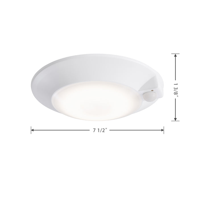 6-inch White Wall Light with 5-CCT Selectable White, 14W Output and Motion Sensor