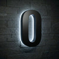 7 inch backlit house numbers - 6000k Stainless Steel - Waterproof