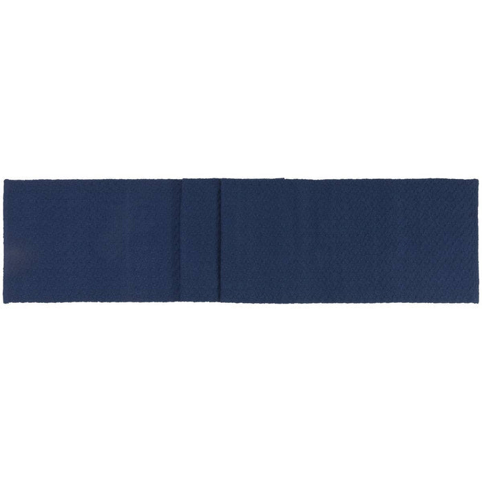 72" Navy Cobble Woven Cotton Table Runner