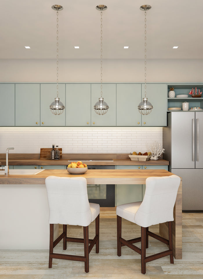 8'' Montauk 1 Light Polished Nickel Pendant
