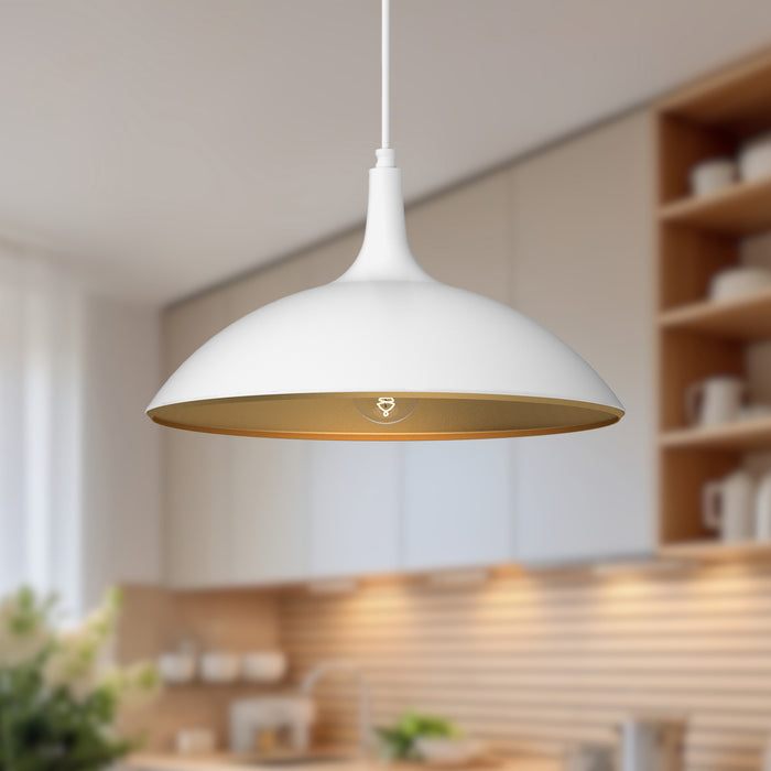 Abel 14-in Steel Dome Shade Pendant
