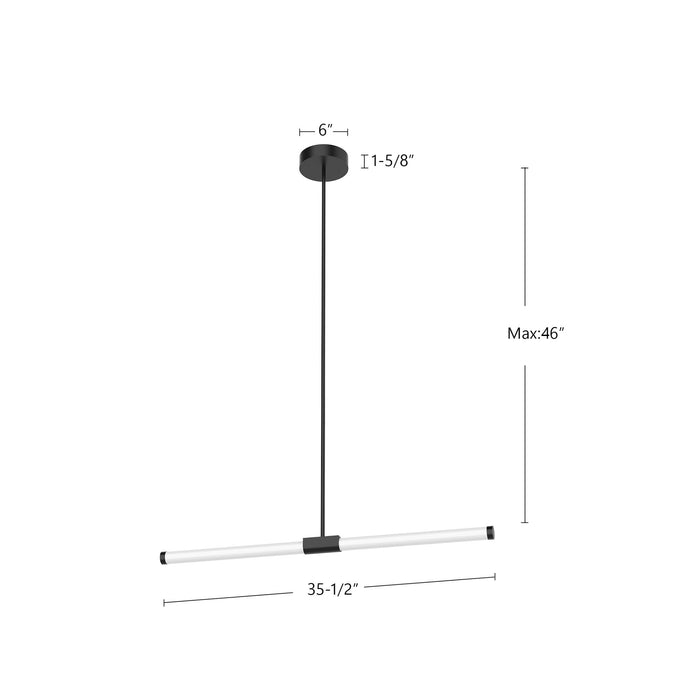 Akari 37-in Aluminum Linear Pendant