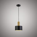 1 Lights Alpine 8-in Pendant Aged Brass/Matte Black  Dimmable 60W