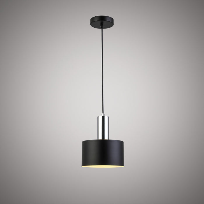 1 Lights Alpine 8-in Pendant  Chrome/Matte Black  Dimmable 60W
