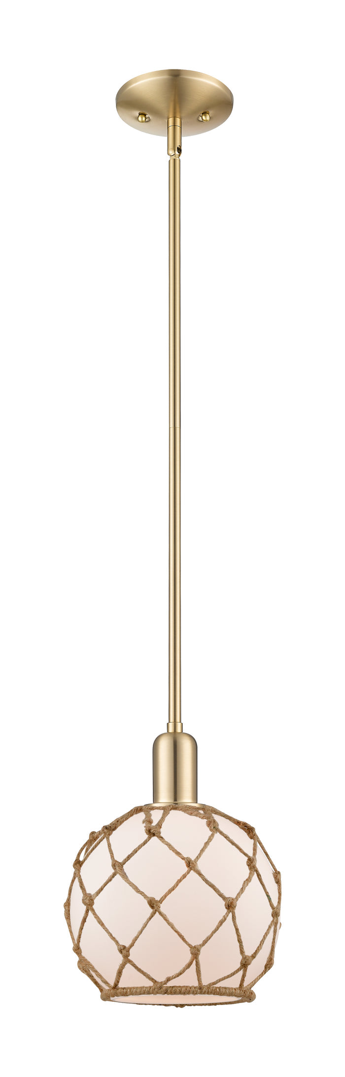 Champagne Bronze / White Glass with Brown Rope