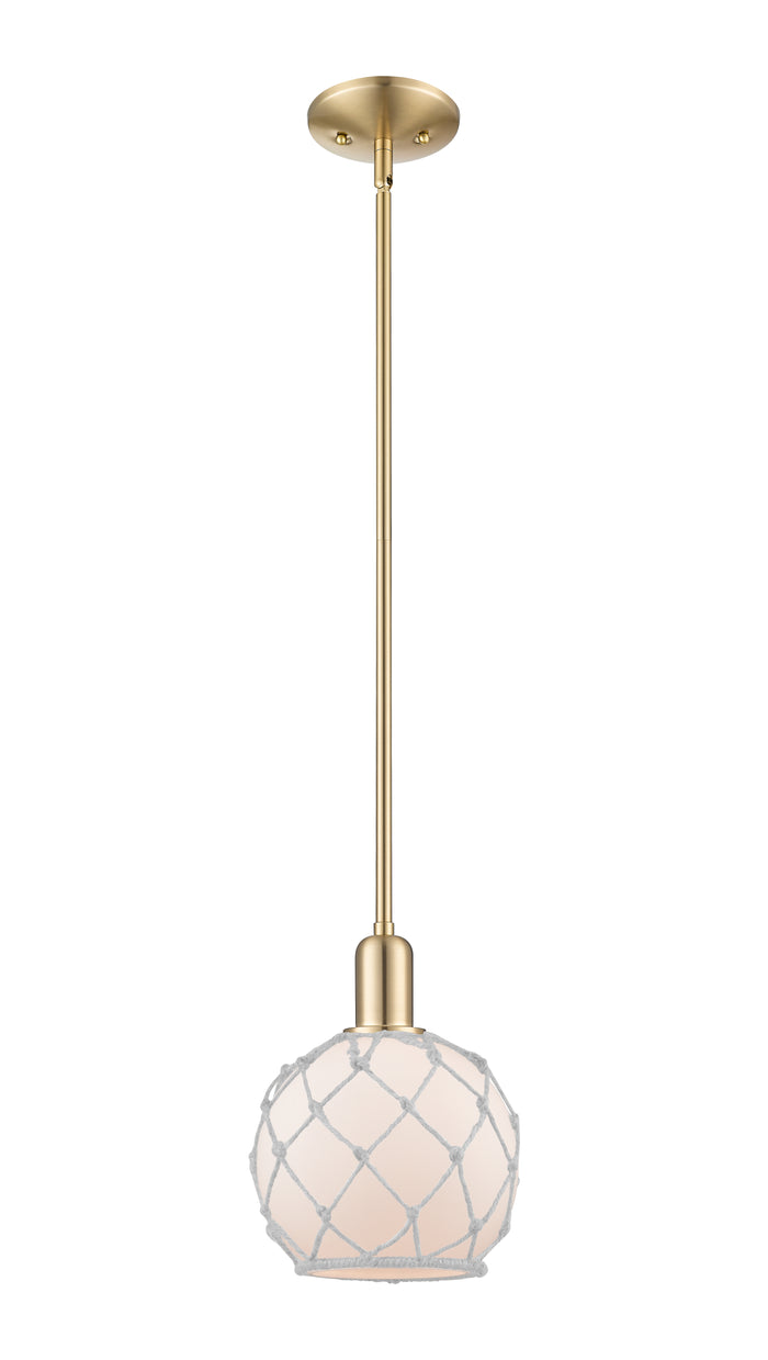 Champagne Bronze / White Glass with White Rope
