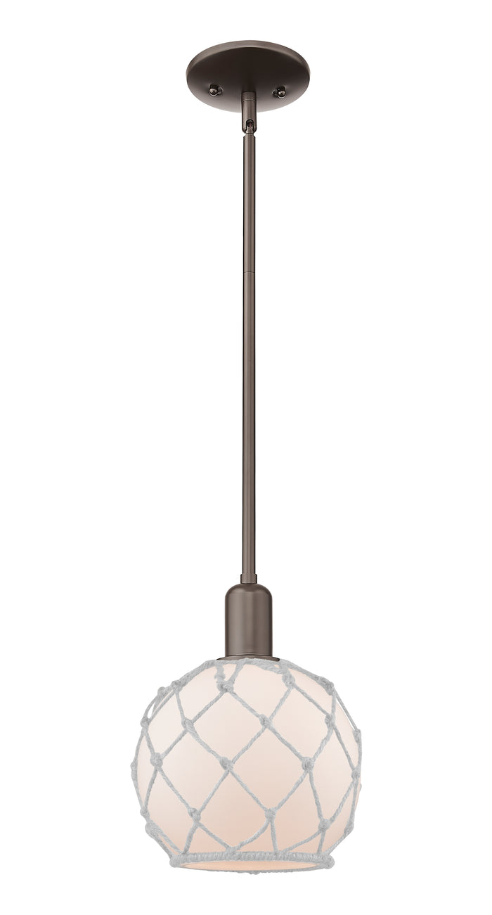 Oil Rubbed Bronze / White Glass with White Rope