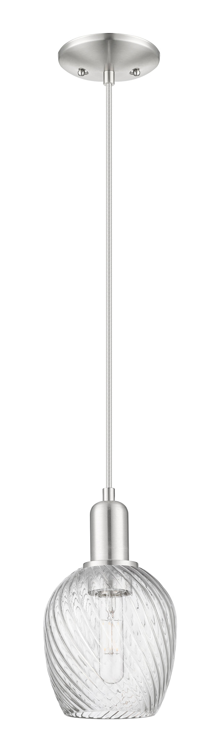 Brushed Satin Nickel / Clear Spiral Fluted