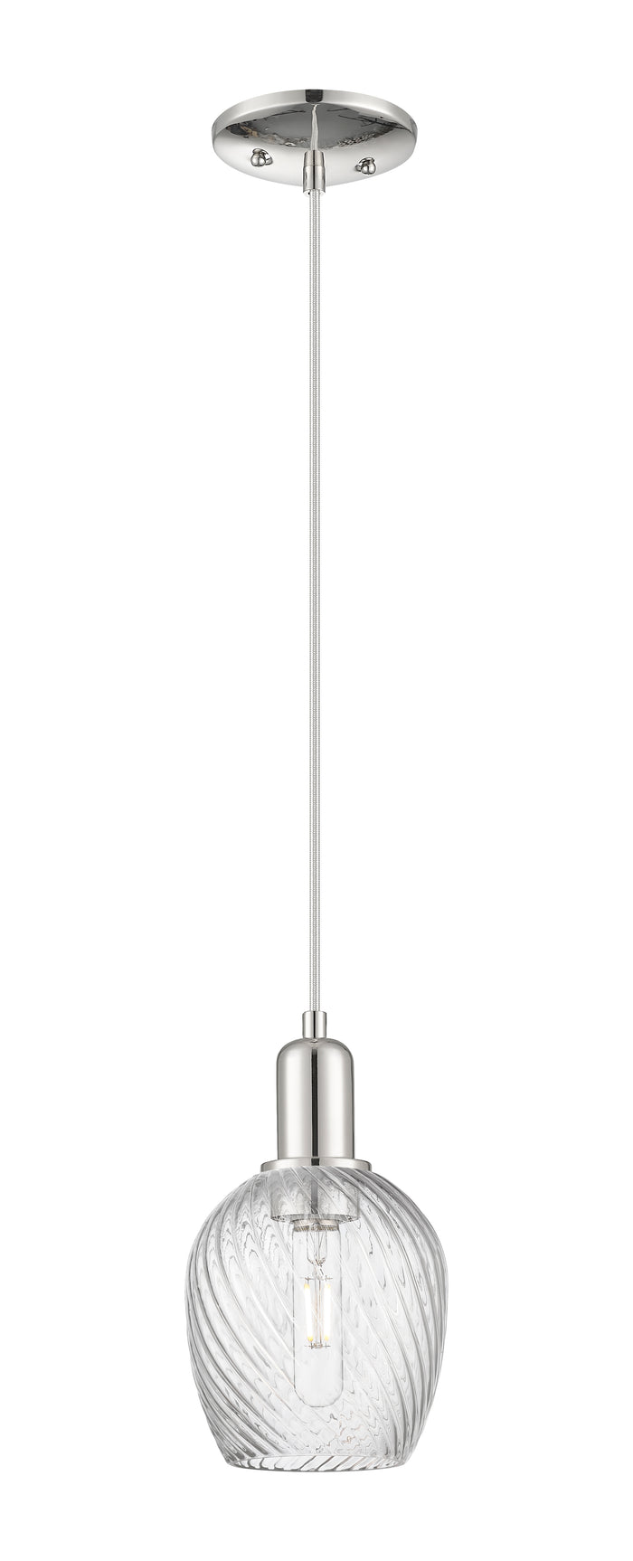 Polished Nickel / Clear Spiral Fluted
