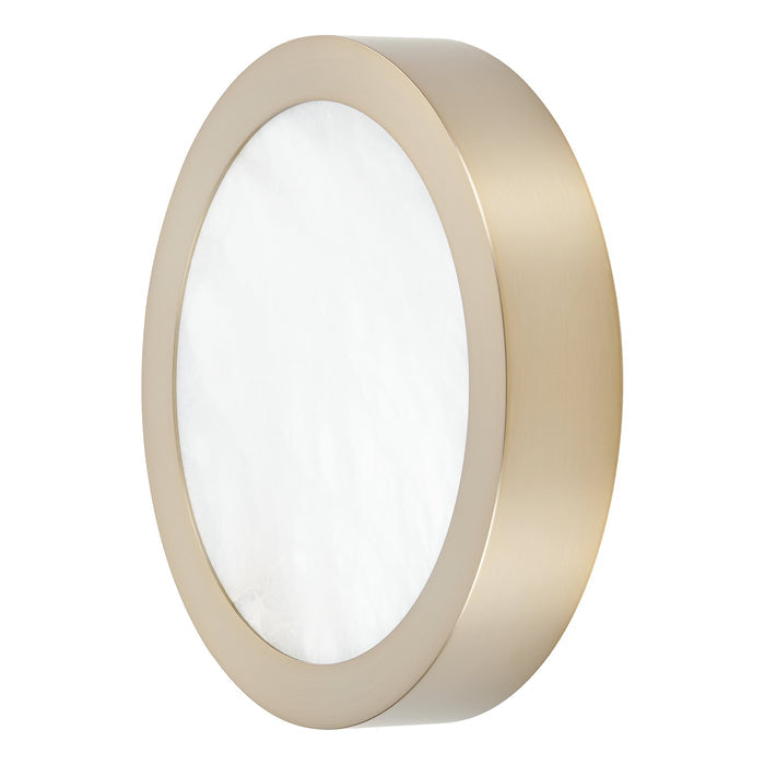 Argyle 8-inch Champagne Gold and Natural Alabaster 5CCT LED Flush Mount