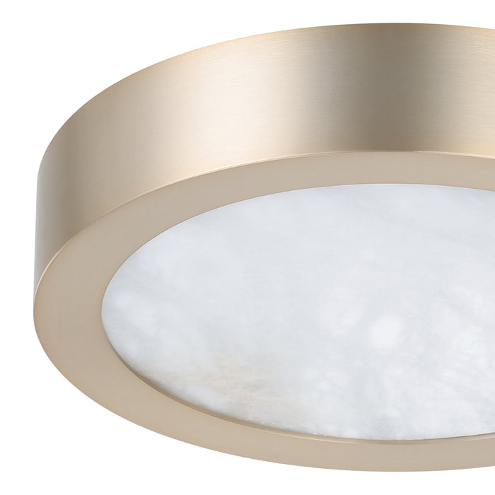 Argyle 8-inch Champagne Gold and Natural Alabaster 5CCT LED Flush Mount