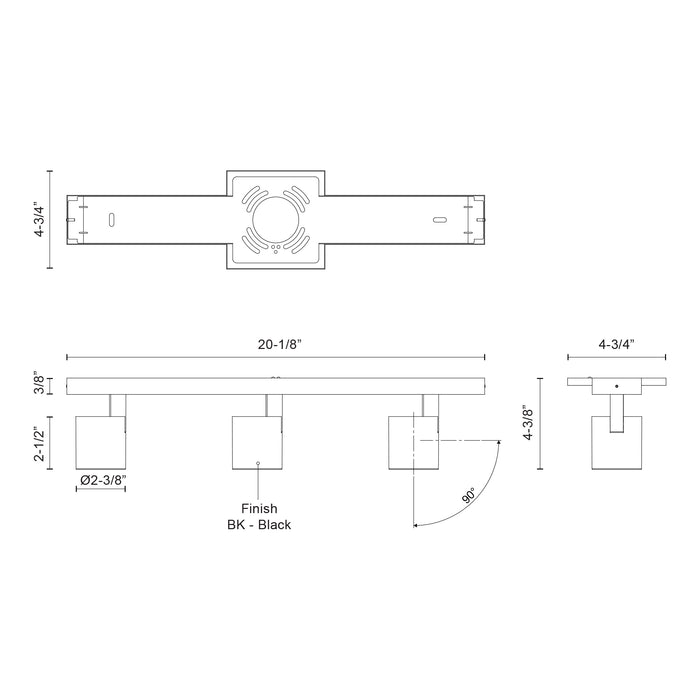 Arnold 3-Head Aluminum Track Light