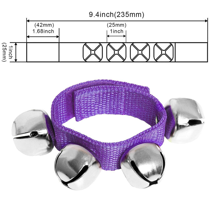 Augshy Jingle Bells, 24 Pcs Wrist Band Jingle Bells, 12 Musical Instruments Gift for Kids