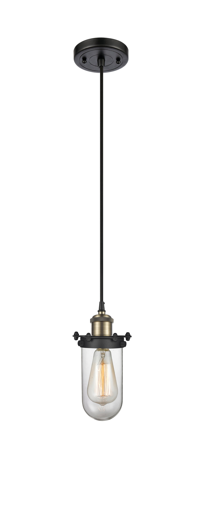 Austere Mini Pendant Black Antique Brass