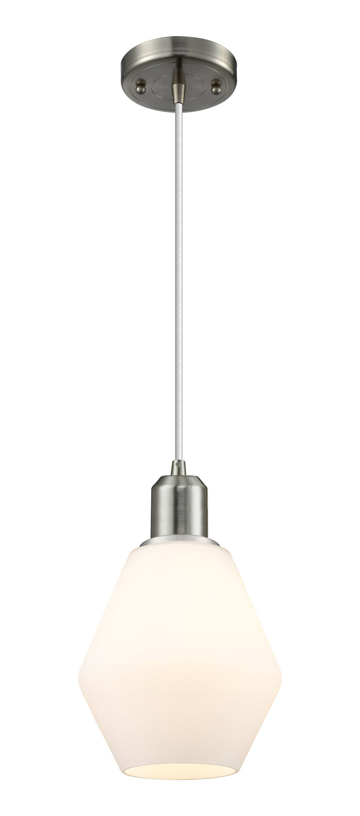 Brushed Satin Nickel / Cased Matte White