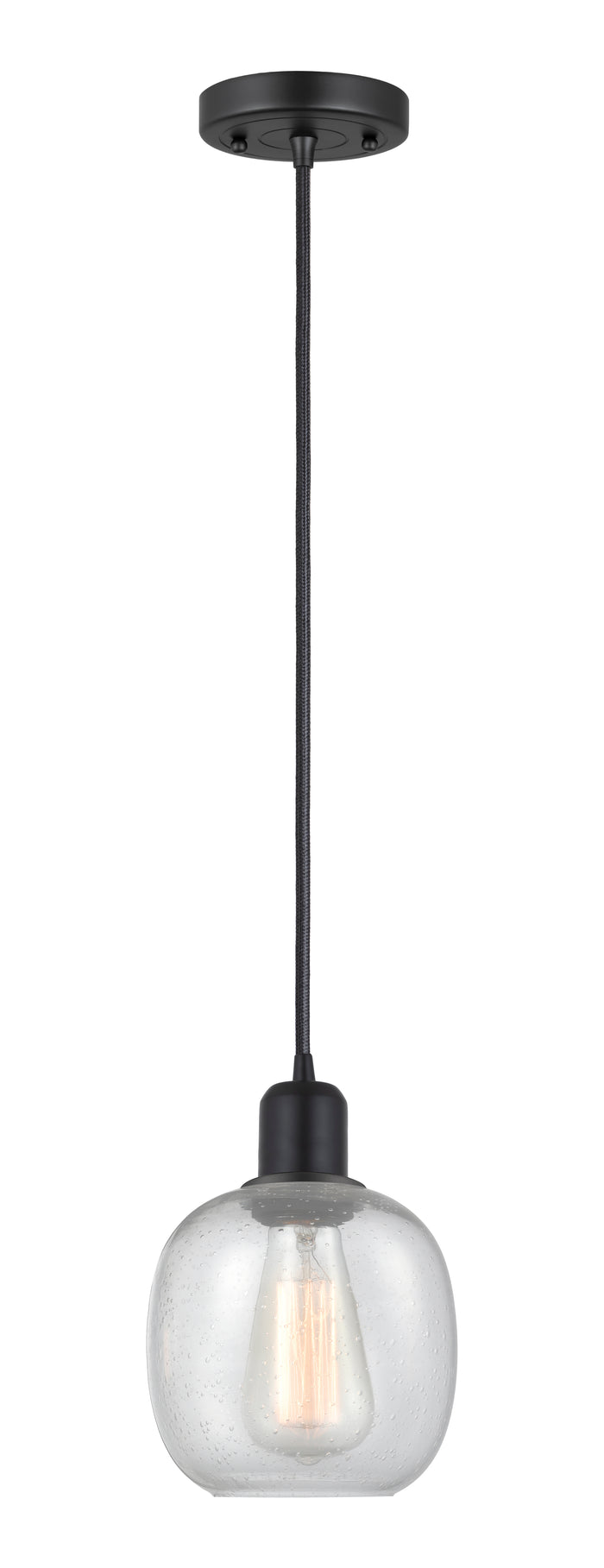 Austere Mini Pendant Matte Black Cast Brass