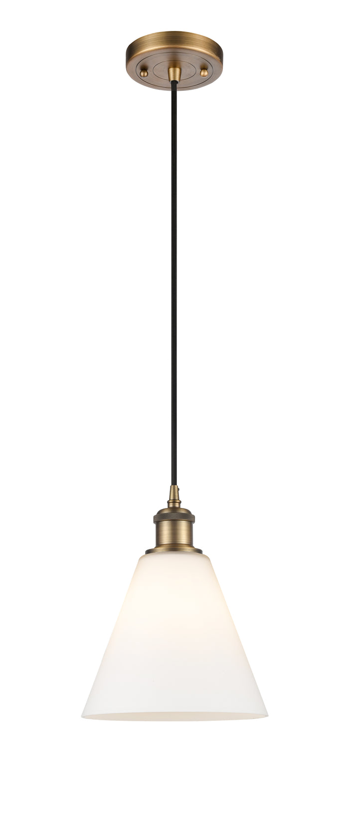 Ballston Mini Pendant 8 Inch Antique Brass