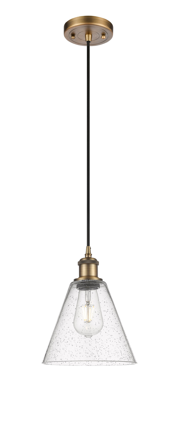 Ballston Mini Pendant 8 Inch Antique Brass
