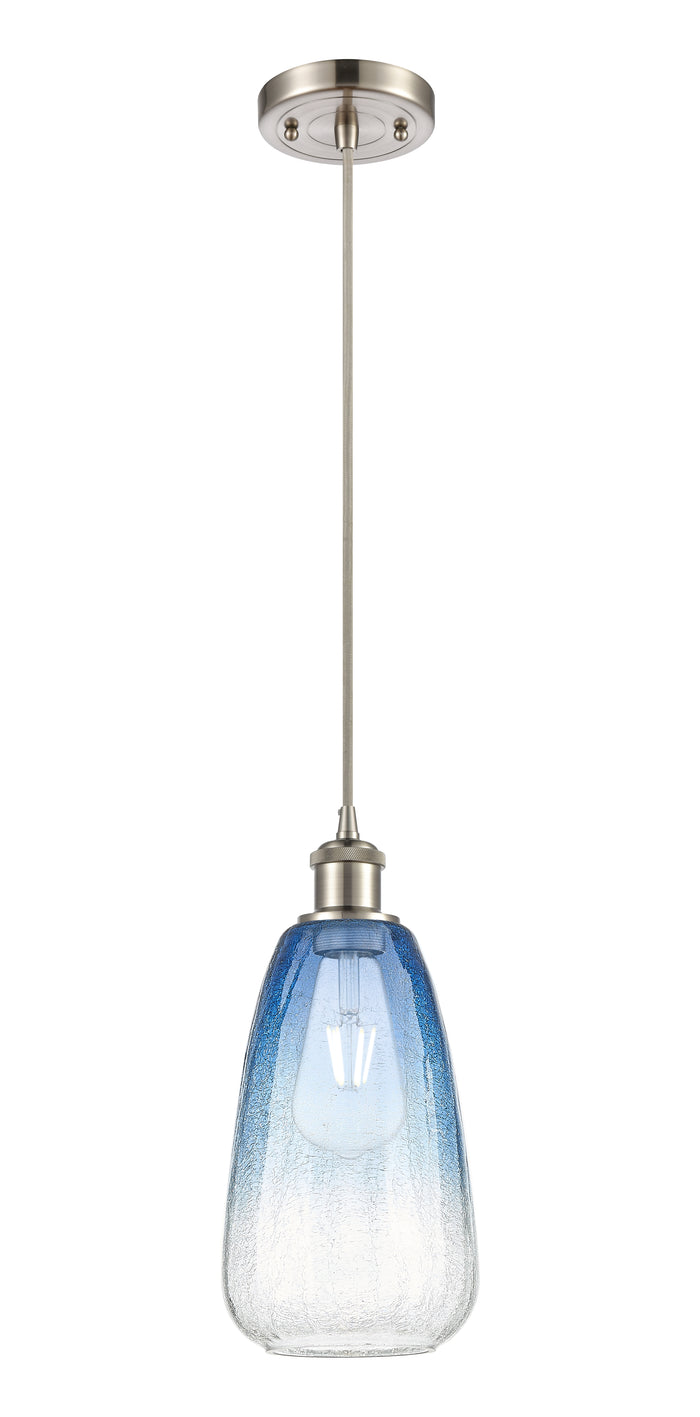 Brushed Satin Nickel / Sapphire Blue