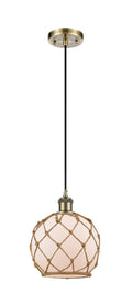 Ballston Mini Pendant Antique Brass 8 Inch