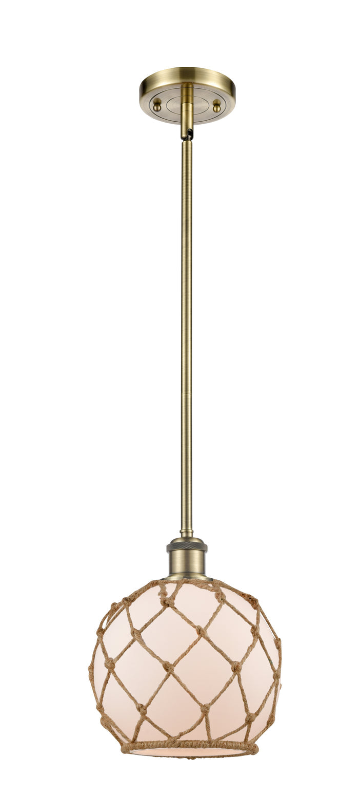 Ballston Mini Pendant Antique Brass 8 Inch