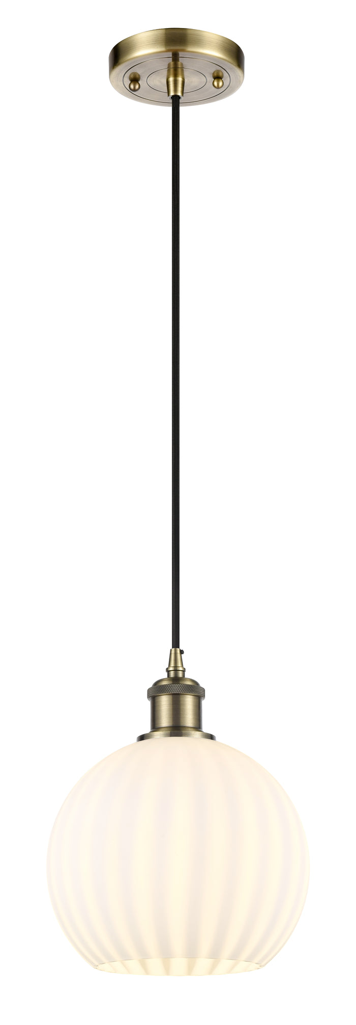 Ballston Mini Pendant Antique Brass 8 Inch