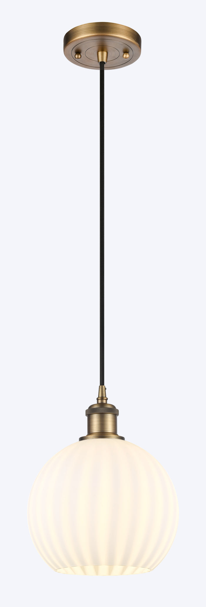 Ballston Mini Pendant Antique Brass 8 Inch