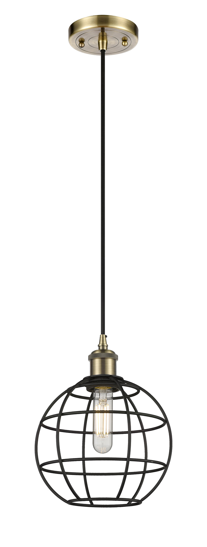 Ballston Mini Pendant Antique Brass Dimmable