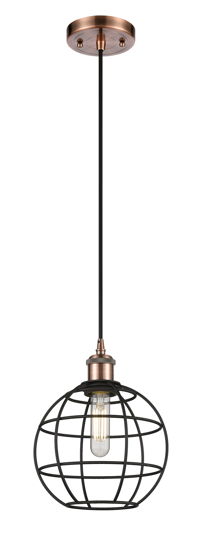Ballston Mini Pendant Antique Brass Dimmable