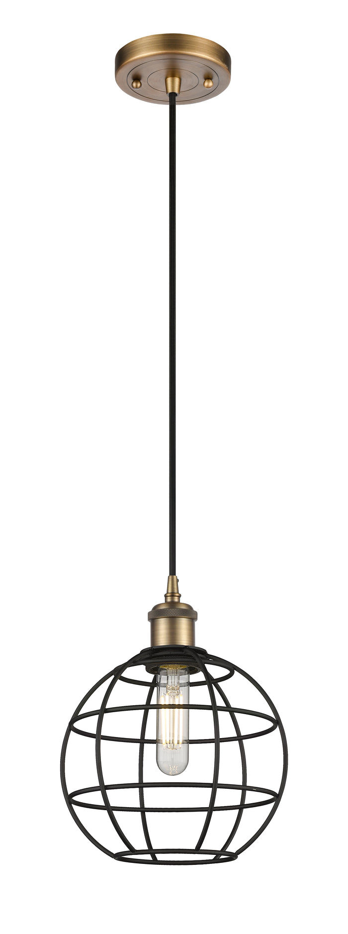 Ballston Mini Pendant Antique Brass Dimmable
