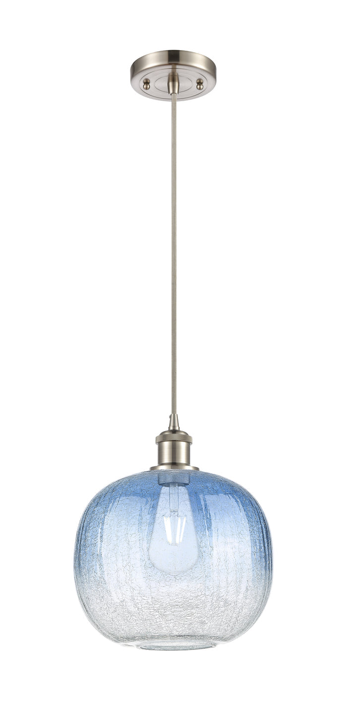 Brushed Satin Nickel / Sapphire Blue