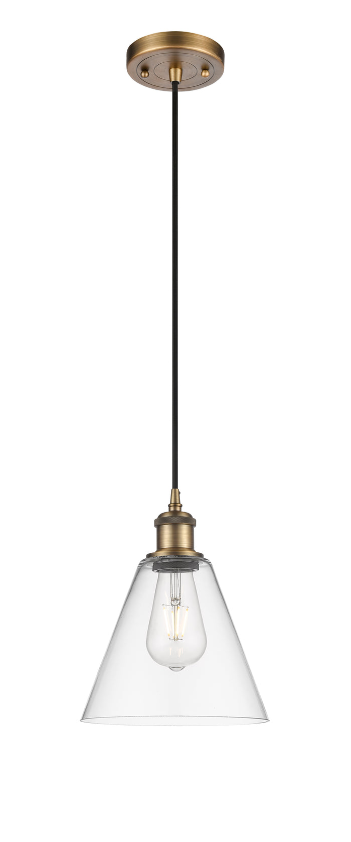 Ballston Mini Pendant Antique Brass Glass