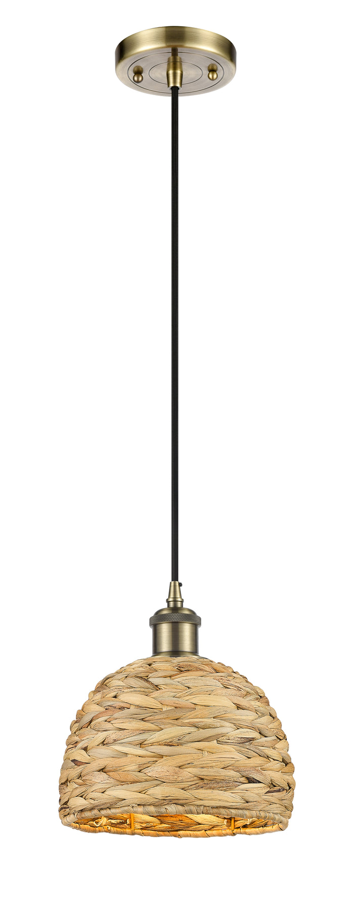 Ballston Mini Pendant Antique Brass Woven