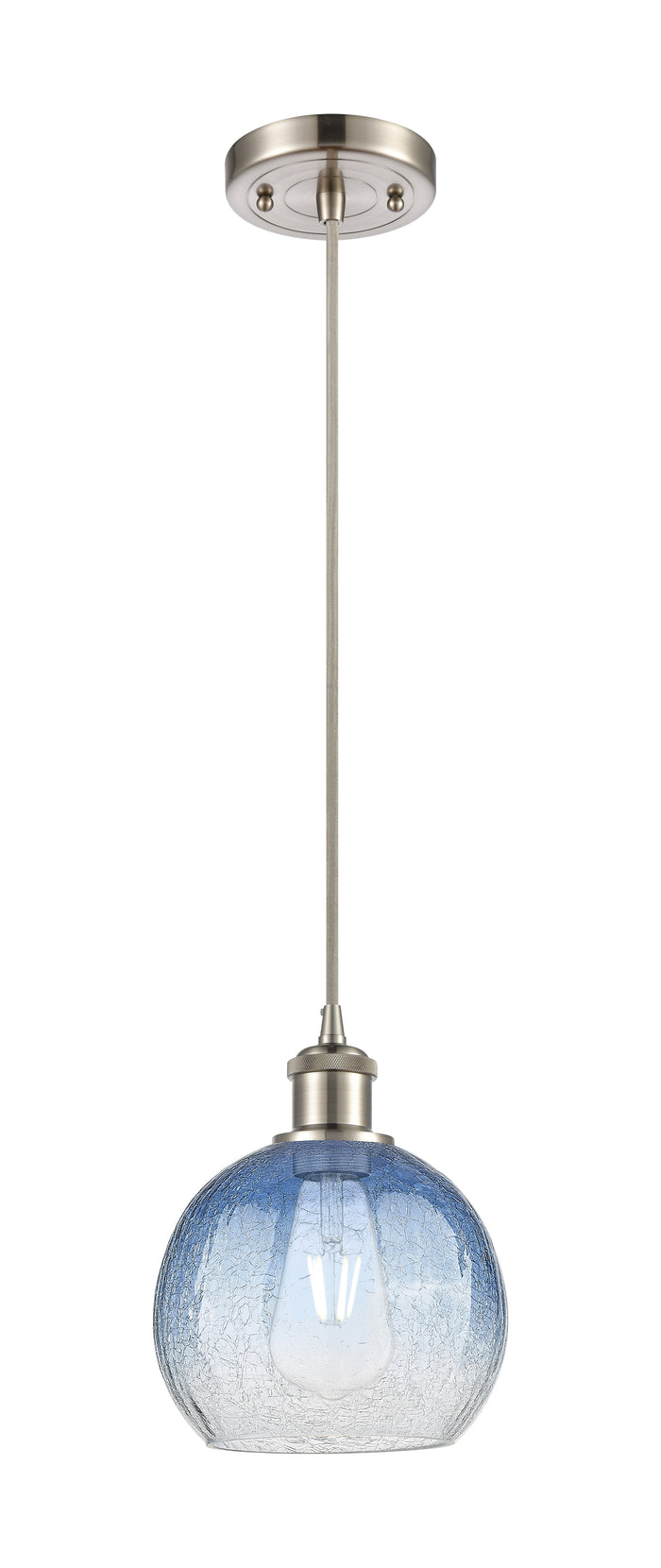 Brushed Satin Nickel / Sapphire Blue