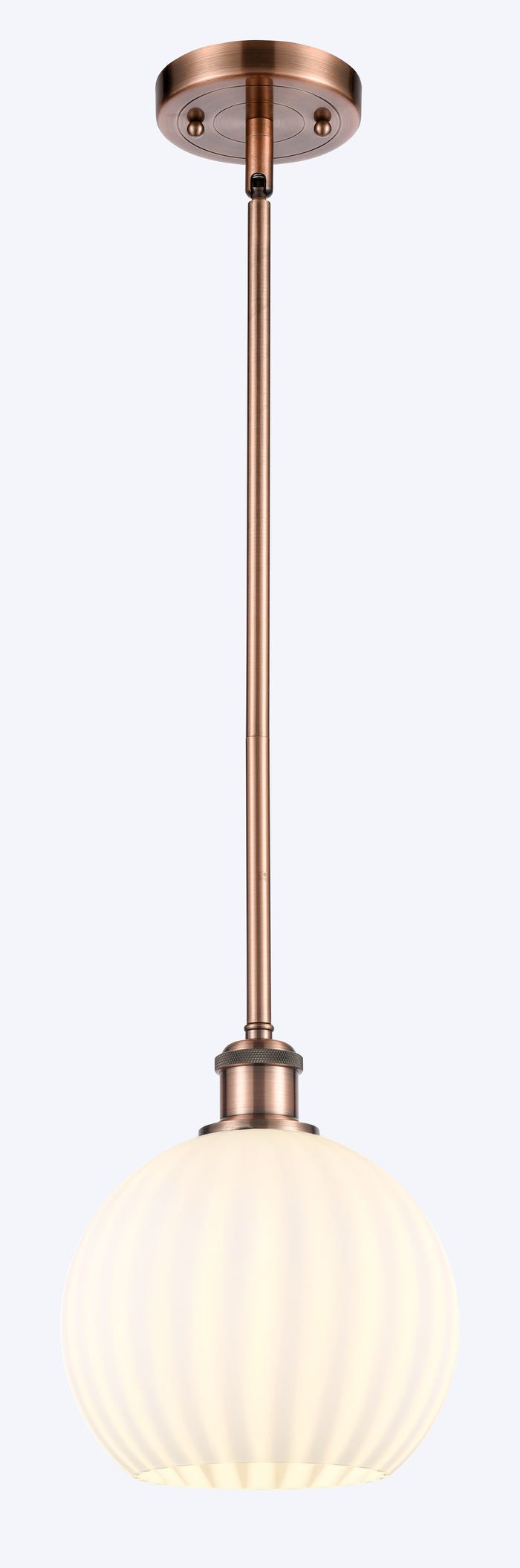Ballston Mini Pendant Brass 8 Inch Dimmable