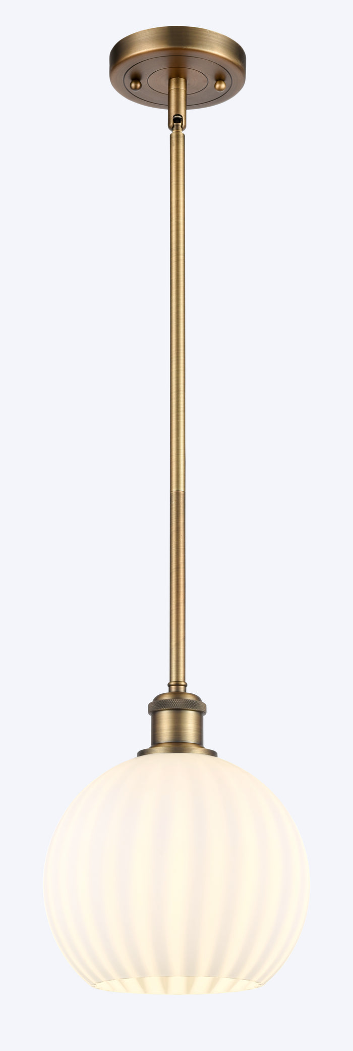 Ballston Mini Pendant Brass 8 Inch Dimmable
