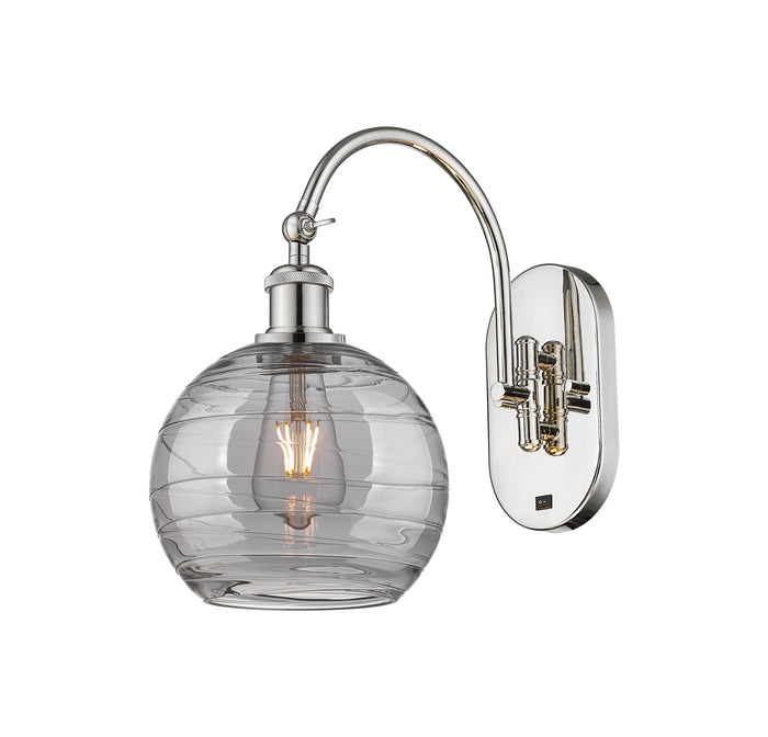 Polished Nickel / Light Smoke Deco Swirl