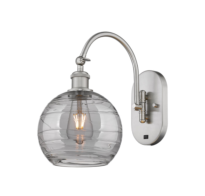 Brushed Satin Nickel / Light Smoke Deco Swirl