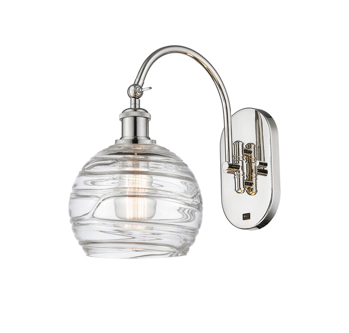 Polished Nickel / Clear Deco Swirl