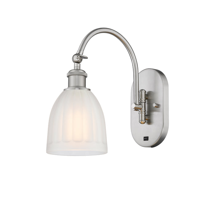Brushed Satin Nickel / White