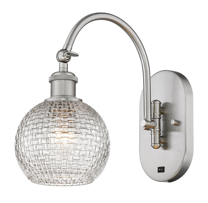 Brushed Satin Nickel / Clear Basket Weave