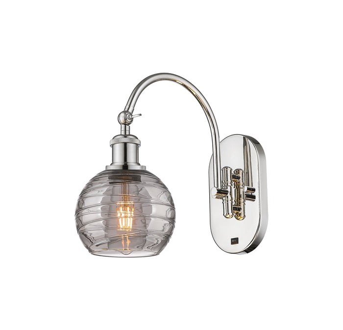 Polished Nickel / Light Smoke Deco Swirl